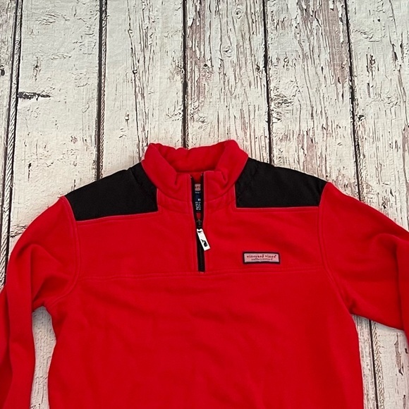 Vineyard Vines Martha's Vineyard Red Pullover Jumper 1/4 Zip Up Sweatshirt - Picture 2 of 6